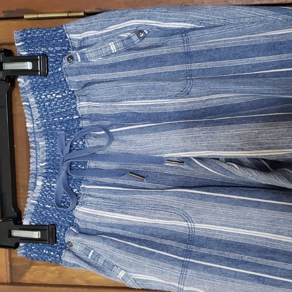 Rewash Linen Blend Stripe¹ Wide Leg Pants Sz M - Picture 2 of 14